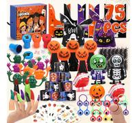 OGNI ORA 75 PCS Halloween Party Bag Fillers for Kids, Trick or Treat Party Favours for Children, Gift Set for Halloween-themed Game Prizes