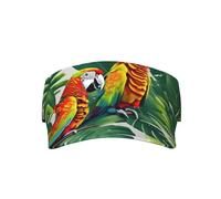 Ogniwo Japan Mount Fuji Landscape Adult Sunscreen Visor Cap,Open Top Hat for Women and Men,Tennis Sun Cap Golf Sun Cap,Beach Outdoor, Tropical Flower Leaf Parrot, One size