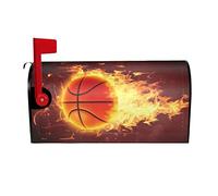 OGNOT Basketball Magnetic Mailbox Cover, Mailbox Lid, Standard Size 21x18 Inches for Garden Yard Decor