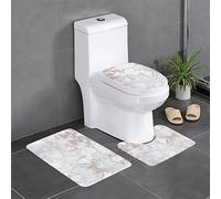 OGNOT White Marble Rose Gold Bathroom Rug Sets 3 Piece, Contour Mat,Non Slip Rugs Absorbent Bath Mats, for Bathroom, Shower
