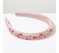 OGoeesy Rhinestone Baroque Retro Colorful Headband - Bling Diamond Padded Crystal Headbands for Women's Glitter Sparkle Fashion Hair Accessories (Rose)