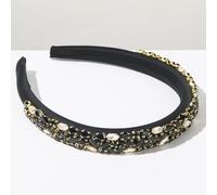 OGoeesy Rhinestone Baroque Retro Colorful Headband - Bling Diamond Padded Crystal Headbands for Women's Glitter Sparkle Fashion Hair Accessories (Black)