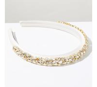 OGoeesy Rhinestone Baroque Retro Colorful Headband - Bling Diamond Padded Crystal Headbands for Women's Glitter Sparkle Fashion Hair Accessories (White)