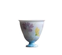 OGOODLE Kungfu Tea Cup Hand-Painted Teacup Master Cup Ladies high-Foot Afternoon Tea Personal Pastoral Style Mulberry Flower Small Tea Cups