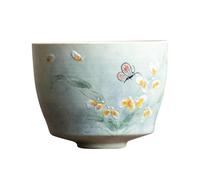 OGOODLE Kungfu Tea Cup Hand-Painted Wenxin Orchid Ceramic Master Cup Personal Special Tea-Drinking Women's Small Tea Exquisite Tea-Tasting Gift-Giving Single Small Tea Cups