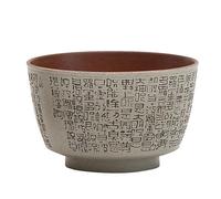 OGOODLE Kungfu Tea Cup Heart Sutra Master Cup Lettering Ceramic Tea Single Home Chinese Vintage Large high-Grade coarse Pottery Small Tea Cups