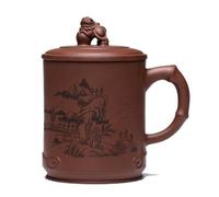 OGOODLE Kungfu Tea Cup Office Purple Clay Cup Cover Men's Kung Fu Handmade Tea Retro Small Tea Cups