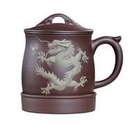 OGOODLE Kungfu Tea Cup Office Tea Cup 345ML Purple Sand Handmade Men's Creative Study Mug Kung Fu Set Small Tea Cups