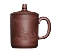 OGOODLE Kungfu Tea Cup Purple Clay Cup with Compartment Tea and Water Separation Men's Large Capacity with Lid Household Set Small Tea Cups