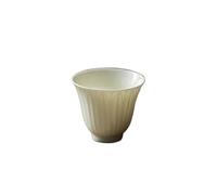 OGOODLE Kungfu Tea Cup Retro Apricot White Glaze Lotus Petal Pattern Host Cup Chinese Kung Fu Tea Set Ceramic Single Small Tea Cups