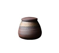 OGOODLE Tea Can Stoneware Tea Jar Small Sealed Storage Portable Imitation Wood Burning Ceramic Storage Jar