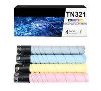 OGOUGUAN CAIDI Toner Cartridge Compatible TN-321 TN321 Replacement for Konica Minolta BizHub C224 C224e C284 C284e C364 (4PK-BK: 27000 CMY:25000)