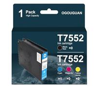 OGOUGUAN T7551XL Compatible Ink Cartridge for Epson T7551, T7552, T7553, T7554 for Workforce WF-8010, WF-8090, WF-8510, WF-8590 (1 Cyan)