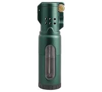 OGQBEAPC Triple-Jet Butane Lighter - Refillable, Adjustable Flame, with Transparent Fuel Window; Ideal for Cigars, Cooking, and BBQ (Butane Gas Not Included)(A)