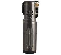 OGQBEAPC Triple-Jet Butane Lighter - Refillable, Adjustable Flame, with Transparent Fuel Window; Ideal for Cigars, Cooking, and BBQ (Butane Gas Not Included)(C)
