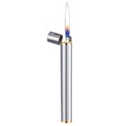OGQBEAPC Ultrafine grinding wheel lighter, soft flame butane lighter, mini compact metal portable lighter suitable for fireplace, candle, camping, barbecue(G)