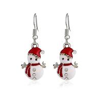 Ogquaton 1 Pair Christmas Snowman Alloy Earrings Women Durable and Useful