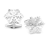 Ogquaton 1 Pair Silver Snowflake Cufflinks Women Men Dress Business Wedding Cufflinks Gift Durable and Useful