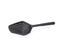Ogquaton 1PCS Plastic Scoop Colander with Long Handle Drain Strainer Slotted Spoon Kitchen Gadget Cooking Tool Black Creative and Useful
