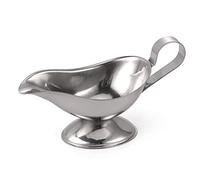 Ogquaton 1x Gravy Boat Stainless Steel Beefsteak Gravy Sauce Boat Container Plate Jug Server Pourer Tableware for Restaurant Hotel 3 Ounce Durable and Practical