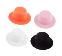 Ogquaton 4 Colors 4pcs hat hat Polyester 1/12 Scale Miniature for Dolls Dollhouse Decoration Durability Creative and Useful