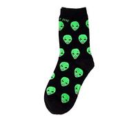 Ogquaton Alien Print Women Men Casual Comfortable Cotton Funny Mid-Calf Crew Socks Durable and Useful