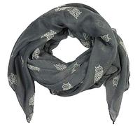 Ogquaton Cute Owls Pattern Printed Shawl Wrap Scarf Fashion Long Lightweight Scarf Grey-180 * 95cm Premium Quality