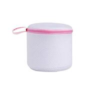 Ogquaton Pink Laundry Bag Mesh Thickened with Zipper Protects Clothes from Entanglement, Tangling, and Tearing during Washing and Drying, Cylindrical, Reusable, Convenient for Travel Storage