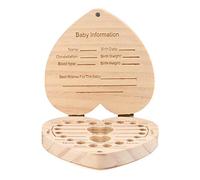 Ogquaton Tooth Box Organizer for Baby, Kids Save Milk Teeth Wood Storage Box, Baby Lanugo Collection Souvenir Box B 12.5x11.5x3cm Cost-Effective