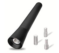 Ograytic Universal 6.5cm Mini Car Aerial, Black, 50 Ohm, AM/FM Radio Aerial Accessories Replacement, Roof Aerial Mast Screws Threads 4mm 5mm 6mm