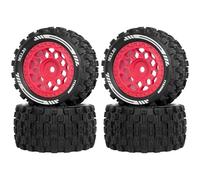 OGRC MX1.85 RC Wheels and Tires 12mm Hex Wheel and Tires for ARRMA 1/18 Typhon Granite Grom (Red)