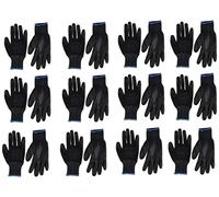 Ogrifox 12.24 PAIRS BLACK NYLON PU COVERED WORK GLOVES FOR GARDENING WORKSite & Mechanics by AJS workwear LTD.