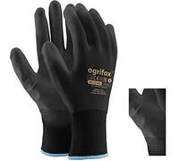 Ogrifox AJS LTD® 24 Pairs Black PU Coated Nylon Work Gloves for Gardening, Work, Car Repairs, Black