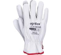 Ogrifox OX-DRIX_W10 Leather Gloves, Protective Gloves, Work Gloves, Safety Gloves Ox. 18.382, White, Size 10, 120 pairs
