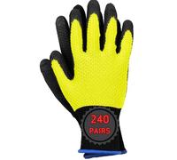 Ogrifox OX-HEXA Pack of Polyester Safety Work Protection Gloves OX.12.171, Celadon-Black, Size 10, 240 Pairs
