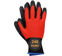 Ogrifox OX-HEXA Pack of Polyester Safety Work Protection Gloves OX.12.171, Red-Black, Size 9, 240 Pairs