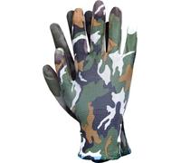 Ogrifox OX-POLICAMO Polyester Gloves Coated with White Polyurethane, Protective Gloves, Work Gloves, Gardening Gloves OX.12.961, Camouflage, Size 6, 240 pairs