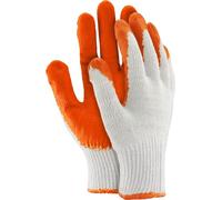 Ogrifox OX-UNIWAMP Rubber-Coated Safety Gloves, Protective Gloves, Work Gloves, White-Orange, Size 9, 480 Pairs