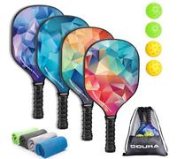 Oguka Pickleball Paddles, USAPA Approved Lightweight Pickleball Paddles Set of 4, 4 Pickleball Balls, 4 Cooling Towels& Bag, Premium Pickleball Rackets Gifts for Beginners & Pros