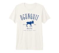 Ogunquit Maine USA with Moose Distressed Design Souvenir Premium T-Shirt