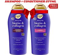 OGX Biotin & Collagen Shampoo & Conditioner Set 577ml Fine Thin Hair Thick Full