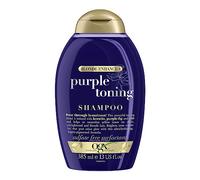 OGX Blonde Enhance with Purple Toning Shampoo, with Keratin, Purple Fig and Iris, Neutralizes Yellow Tones on Silver, Pre-Lightened and Blonde Hair, Sulfate Free, 385ml