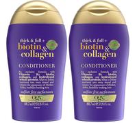 OGX Thick & Full with Biotin & Collagen Conditioner, with Vitamin B7 Biotin, Collagen and Hydrolyzed Wheat Protein, for Thicker, Fuller & Healthier-Looking Hair, Sulfate Free, 88.7ml (Pack of 2)