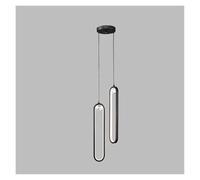 OGYJMSFN Chandelier Ceiling Light 18w Single Or Double Head Pendant Modern Led Minimalist Nordic Hanging Lighting Restaurant Bedroom Kitchen Creative Decoration(Noir,1-Light)