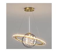 OGYJMSFN Chandelier Modern Pendant Light Led Industrial Simple Planetary Decoration Ceiling Light Accessories Childrens 3000k Warm White Bedroom Living Room(Golden,48 * 36cm)