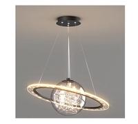 OGYJMSFN Chandelier Modern Pendant Light Led Industrial Simple Planetary Decoration Ceiling Light Accessories Childrens 3000k Warm White Bedroom Living Room(Noir,48 * 36cm)