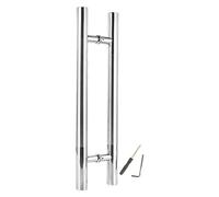 OGYJMSFN Grab Bars Brushed Nickel Door Pull Handle/Sturdy Round Gate Bar Double Sided H Shaped Stainless Steel Barn Door Grab Rail(Silver,Length 120cm(47inch))