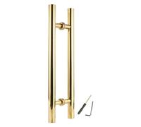 OGYJMSFN Grab Bars Brushed Nickel Door Pull Handle/Sturdy Round Gate Bar Double Sided H Shaped Stainless Steel Barn Door Grab Rail(Golden,Length 150cm(59inch))