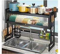 OGYJMSFN Storage Rack Kitchen Cabinet Corner Shelf Revolving Storage Rack Dish Drain with Hanging Basket 3-Tier Organizer with Dustproof Cover(105cm)