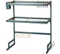 OGYJMSFN Storage Rack Kitchen Cabinet Corner Shelf Revolving Storage Rack Sink Draining 2 Tier Metal with Cutlery Holder Removable Basket(Black 75x32x80.8cm)